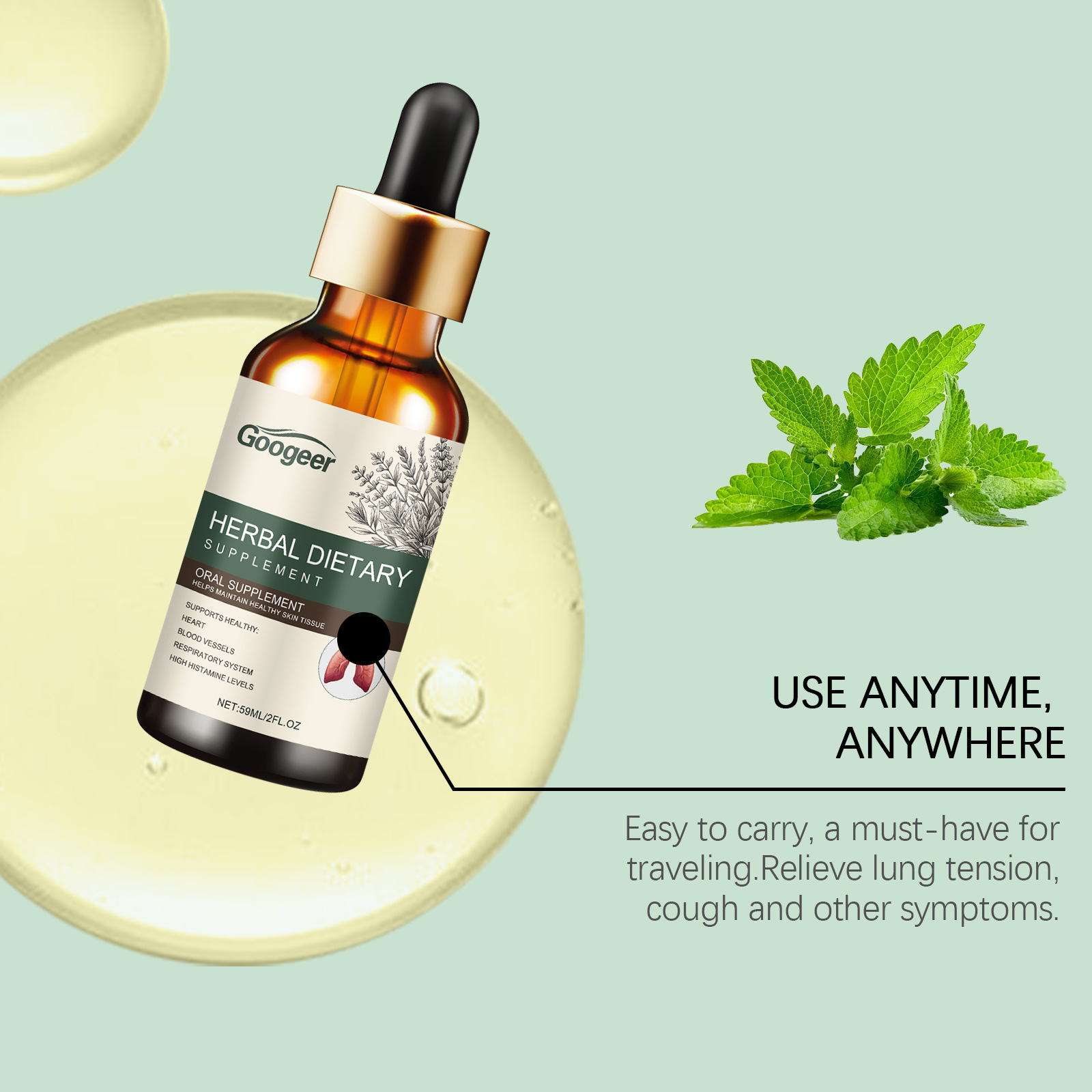 Peppermint Herbal Drops Suppor - огляд і ціна Herbal Wellness Tincture